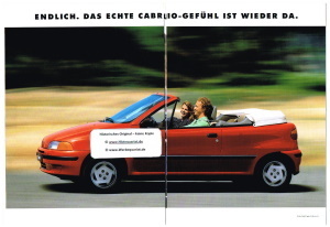 Fiat Punto Cabrio Autoprospekt 1995 - Histoquariat