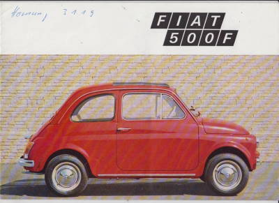 Broschüre Fiat 500 F alter Autoprospekt - Histoquariat