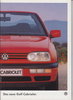 Autoprospekt VW Golf Cabriolet 1993