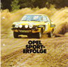 Autoprospekt Opel Sport-Erfolge April 1975