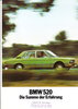 Autoprospekt BMW 520 August 1972 gelocht